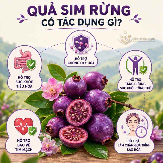 Quả sim rừng có tác dụng gì?